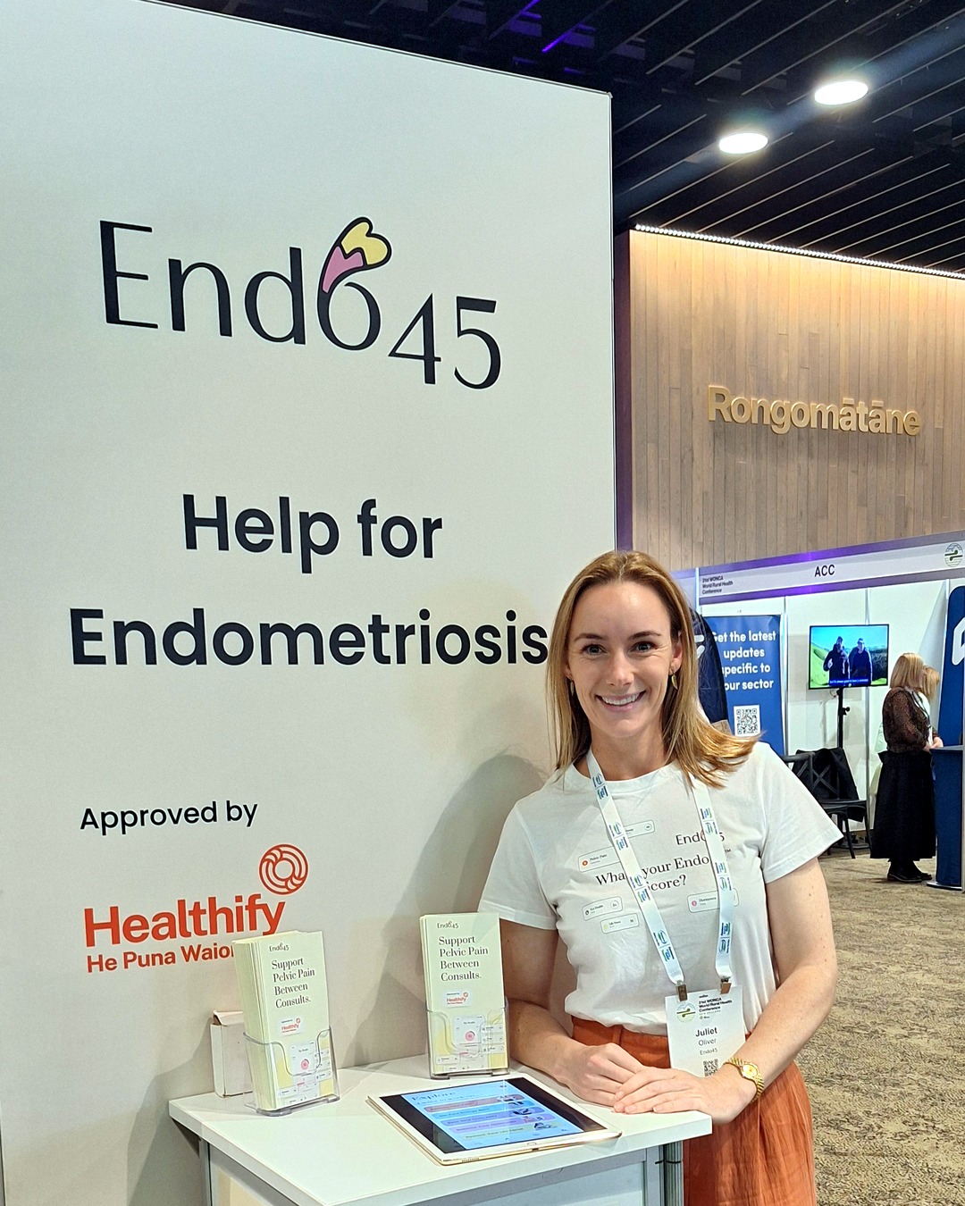 Juliet speaking at an Endo45 event